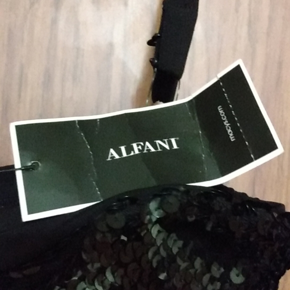 NWT Alfani Sequined Abstract Strapless Dress - Picture 6 of 8